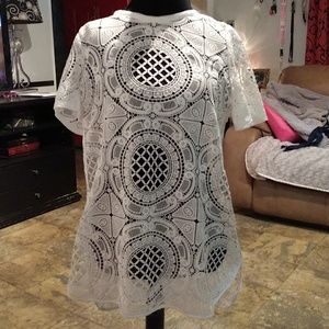 Sundance short sleeve lace blouse